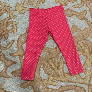 Tea collection pink & white polka dot leggings.